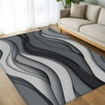 thumbnail image 4 of 6x9Ft Area Rugs Black Grey Ombre Non-Skid Rubber Backing Large Rectangle Rugs - Living Room Bedroom Home Office, Modern Abstract Moire Art Geometric Indoor Floor Mat Carpets Washable Rug, 4 of 9