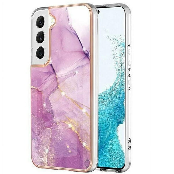 Supershield Samsung Galaxy S23 Case Marble Floral Design Protective Soft Flowers Phone Case - Purple