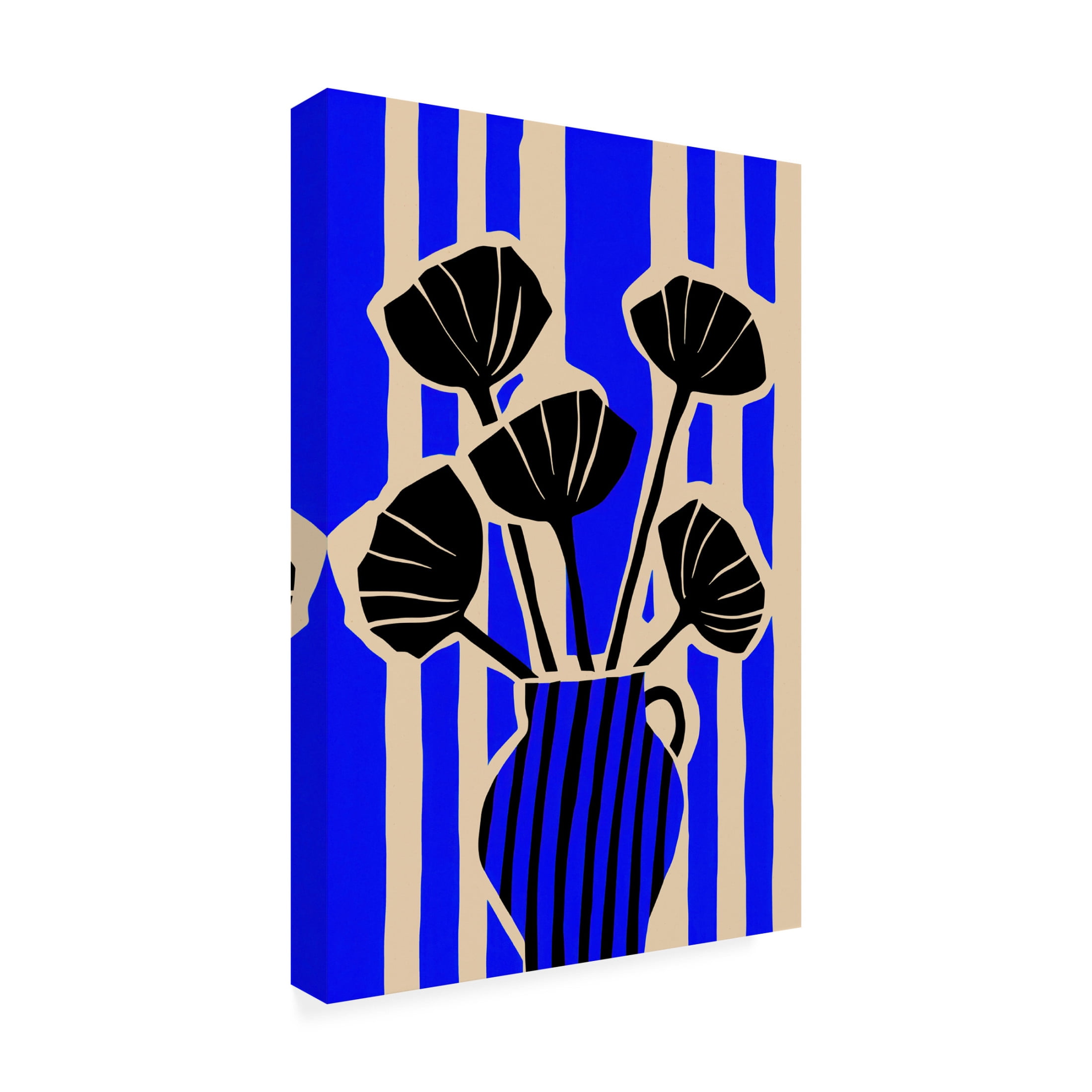 Canvas Wall Art - Treechild  'Stripedstilllifeno' Wall Art for Living Room, Bedroom, or Office D?cor by Trademark Fine Art - 22 x 32 Inches