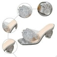 thumbnail image 6 of Mepaouo Women's Heeled Sandals Rhinestones Kitten Heels Mules Square Open Toe Slip on Dress Shoes, 6 of 7