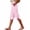 #0317-Pink, variant on Women's Summer Striped Slit Shorts, Fashion Elastic Waist Casual Loose Knee Length Shorts with Pockets