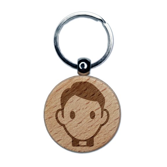 Occupation Father Priest Minister Icon Round Keychain Charm Tag - Engraved Wood