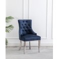 thumbnail image 3 of CHAISES K-LIVING FANCY EN VELOURS TOUFLÉ DE COULEUR BLEUE AVEC PIEDS EN ACIER INOXYDABLE ET POIGNÉE ARRIÈRE ROBUSTE (2 CHAISES), 3 of 4
