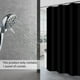 thumbnail image 4 of Cortina de ducha impermeable para baño, cortinas de baño a prueba de moho, tela de poliéster monocro Tomshoo Negro/150cm * 200cm, 4 of 7