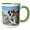Green/White, variant on 3drose, American Bulldog Puppy Rests on a Boulder, Mr, 11oz Two-tone Red Mug