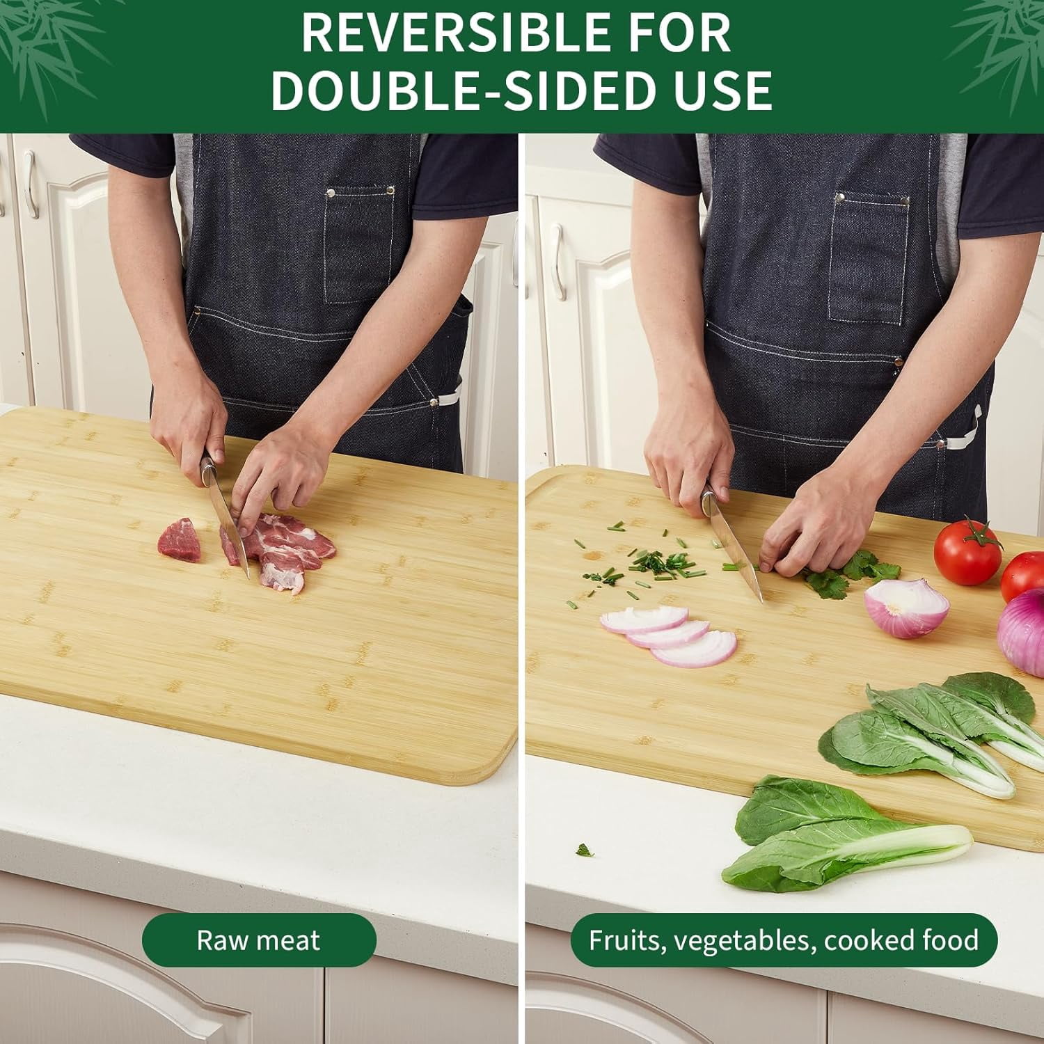 Extra Large Bamboo Cutting Board 30"x20"x0.8" – Thick Wooden Butcher Block with Juice Groove for Meat, Charcuterie & Turkey Carving – Stove Top Cover, Heavy Duty Chopping Board for Kitchen Counter