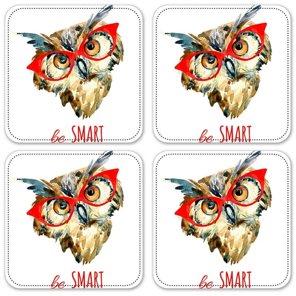 Vinyl Drink Coasters - Set of 4 - Be Smart