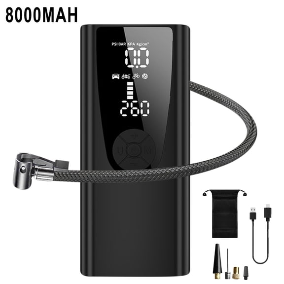 GFHFHITJ Tire Inflator Portable Air Compressor - Air Pump for Car Tires Tire Pressure Gauge (120 Psi) - One Click Smart Pump Tire Inflator for Car, Motorcycle, Bicycle And More
