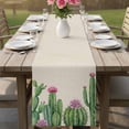 thumbnail image 4 of Green Cactus Tropical Table Runner 48 Inches, Summer Vintage Botanical Bed Runner Dresser Scarves Tabletop for Indoor Outdoor Parties/Ceremony/Banquet, 13" x 48", 4 of 9