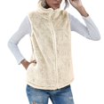 thumbnail image 2 of Sleeveless Long Coat Women Winter Sleeveless Coat for Women Fashion Quilted Vest with Zipper Thick Warm Solid Outerwear Women's Fleece Vest Casual Sleeveless Oversized Sherpa Jacket, 2 of 6