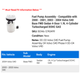 thumbnail image 2 of Fuel Pump Assembly - Compatible with 2000 - 2001, 2003 - 2004 Volvo S40 Base FWD Sedan 4-Door 1.9L 4-Cylinder Turbocharged DOHC GAS 2002, 2 of 2