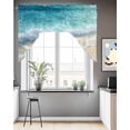thumbnail image 3 of Ocean Summer Coastal Swag Valance for Windows 56'' x 36'', Sea Waves Blue Green Water Beach Light Filtering Kitchen Curtains Valances for Bathroom/Living Room/Bedroom/Café, Rod Pocket Curtain Panel, 3 of 6