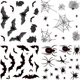 thumbnail image 1 of 4 hojas de pegatinas de cristal para ventana de Halloween, calcomanías de pared de araña murciélago negra, 1 of 4