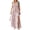 Pink, variant on Summer Sleeveless V-neck Floral Printing Flared Ruffle Long Maxi Dress