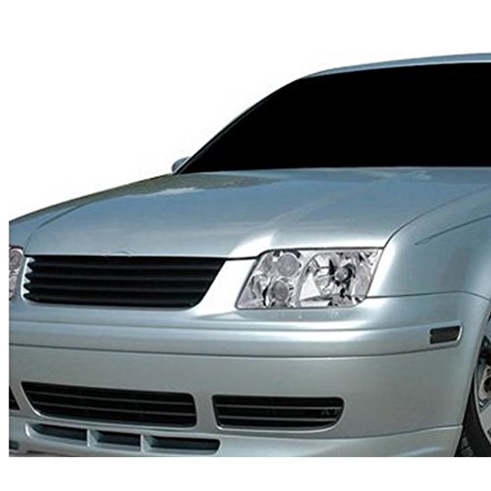 2000 Volkswagen Jetta Grill 99-04 Volkswagen Jetta 4 Mk4 Blk Horizontal Badgeless Front Hood Bumper