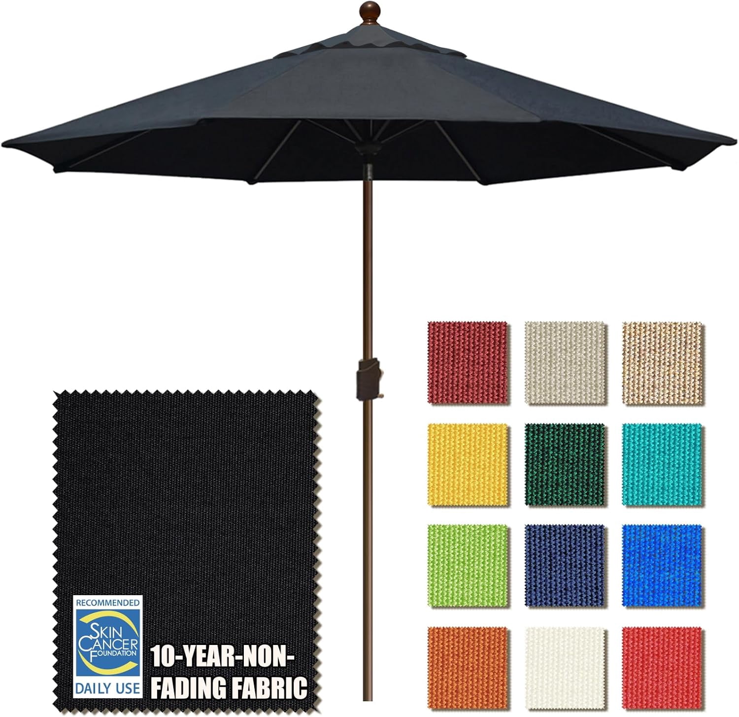 eliteshade 9' 3-tiered sunbrella patio umbrella USA 10-Year-Non-Fading 9ft 3-Tier Market Umbrella, Commercial Grade Outdoor Table with Crank Open, Windproof & UPF 50+ UV Protection, Heavy Duty Ventilation for Garden, Deck, Pool, Backyard Bring timeless sophistication to your patio or garden with Maypex 3 EliteShade 9Ft 3 Tiers Market