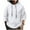 #344-White, variant on Donemore Men's Loose Fit Flax Hoodie Solid Color Casual Long Sleeve Pullover with Pockets 350g Pre-Shrunk Linen