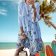 thumbnail image 4 of Vestido Estampado Vestido elegante Moda Maxi Vestido Vestidos Simple Suave para Boda (Azul XXXL) Cgtredaw para Mujer Azul T L, 4 of 6