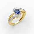 thumbnail image 2 of OMRE 925 Sterling Silver and 10K Yellow Gold Genuine Sapphire and September Birthstone Ring Women, 2 of 4