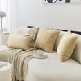 thumbnail image 3 of 22x22 Pillow Covers Set of 2 Throw Pillows Covers Striped Velvet Sofa Pillows Decorative for Bed Living Room, 55cm, 22 x 22 Inche, Taupe, 3 of 7