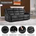 thumbnail image 4 of Bonzy Home 3-Seat Manual Reclining Sofa — Fabric Couch with Dual Manual Recliners for Living Room & Meeting Room Gray, 4 of 7