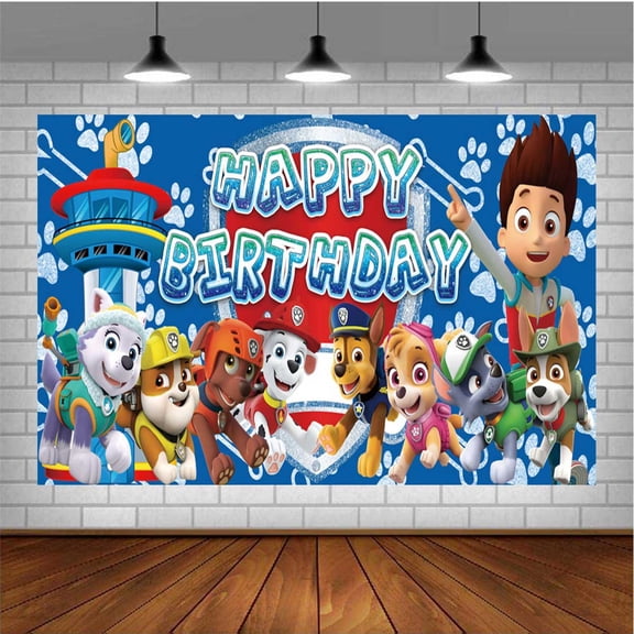 Paw Patrol Boy Banner Backdrop Poster Wall Decor Birthday Background Party Supplies Taspestry