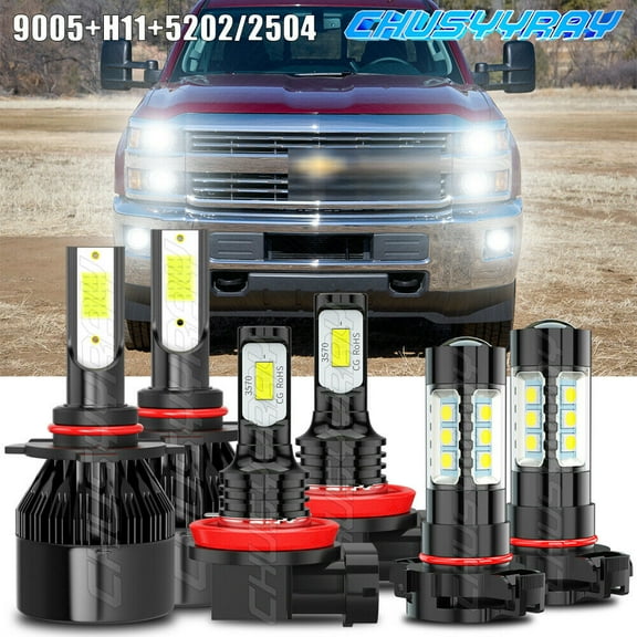 Led Headlight Fog Light Bulbs for Chevy Silverado 1500 2500 2007-2013 2014 2015