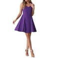 thumbnail image 1 of INSPIRE CHIC Vestido de cóctel sin mangas con escote corazón para mujer, ajuste y vuelo, XL, púrpura, 1 of 1