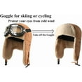 thumbnail image 7 of Winter Unisex Bomber Hats Earflap Faux Fur Hat Goggles Trapper Pilot Hat Fleece Thermal Snow Caps, 7 of 7