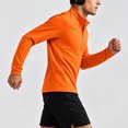 thumbnail image 6 of Men's 1/4 Zip Long Sleeve Athletic Pullover Top Fitted Breathable Casual Sweatshirt Comfy Tee for Tennis Running Jogging Hiking Wear(Orange,XL), 6 of 9