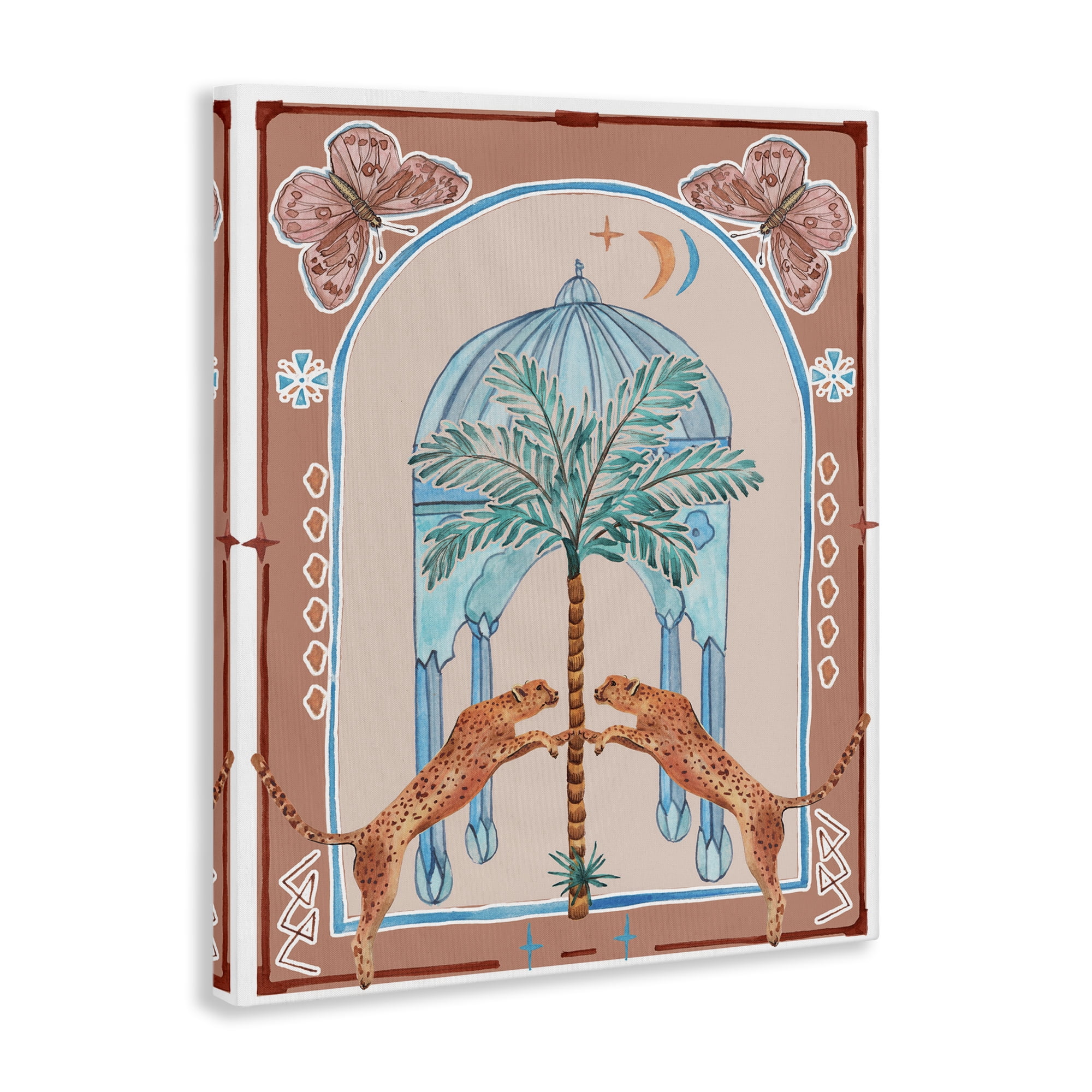 Stupell Industries Traditional Leopards & Palm Tree Animals & Insects Painting Gallery Wrapped Canvas Art Print Wall Art, 30 x 40