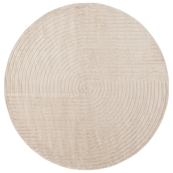 SAFAVIEH Selena Barnes Geometric Area Rug, Beige, 6'7" x 6'7" Round