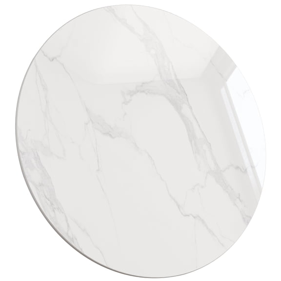 SSTBLEV Round Sintered Stone Table Top, 31.5", 0.43", White