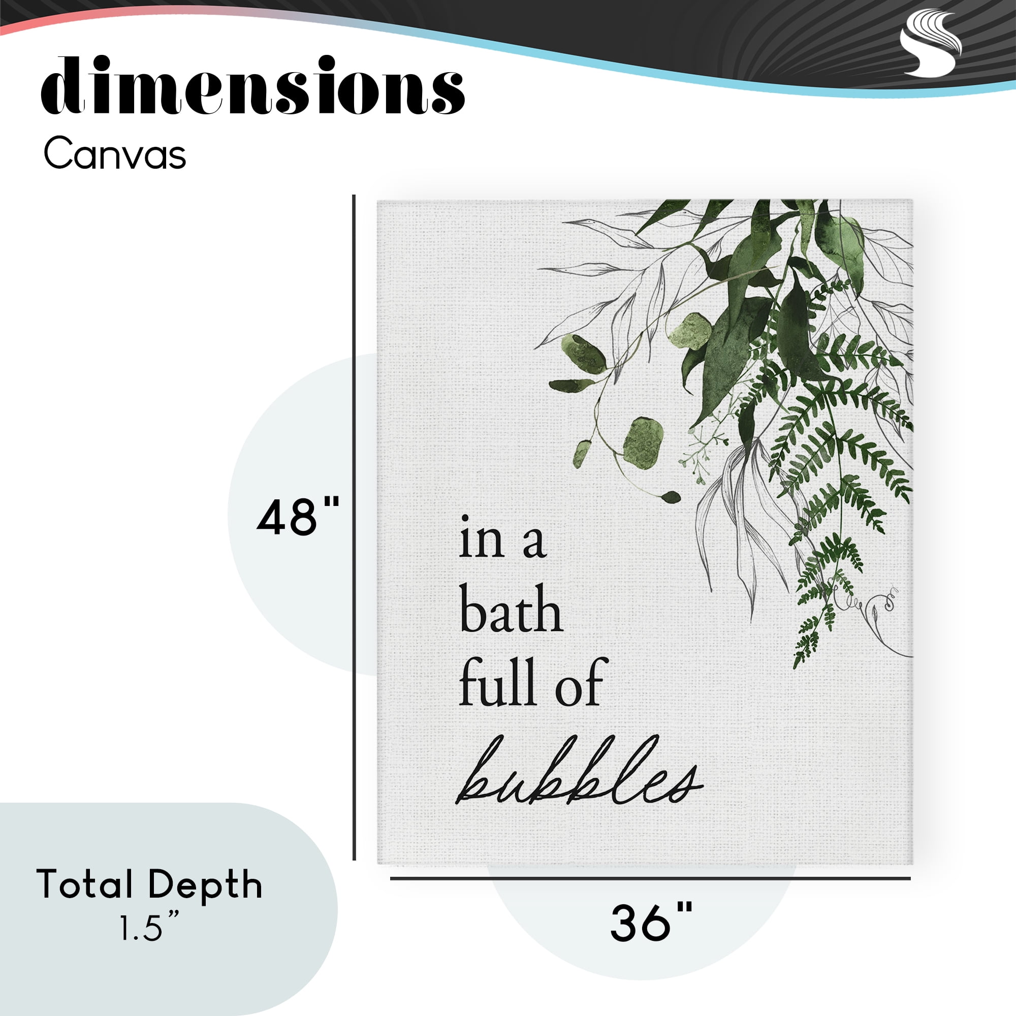 Forest Foliage Bubble Bath Canvas Wall Art, design by Lettered and Lined
