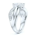 thumbnail image 4 of Sterling Silver Ribbon Bowknot Infinity Simulated Emerald Cut Diamond Engagement Ring Cross Twisted Knot Promise Ring (5), 4 of 6
