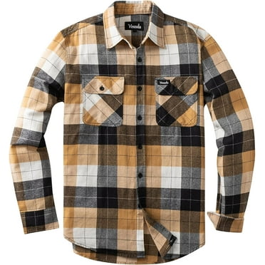 Mens Flannel Casual Buttondown Shirt Two Pocket Longsleeve Regular fit Shirts