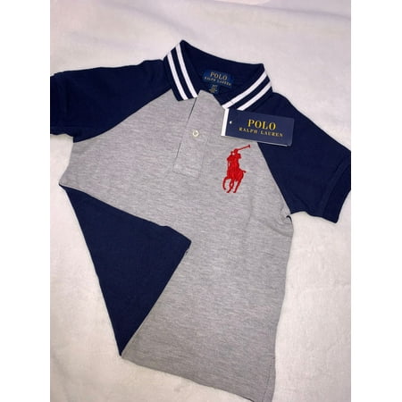 Polo Ralph Lauren GRAY HEATHER Boys Short Sleeve Polo Shirt, US 4/4T