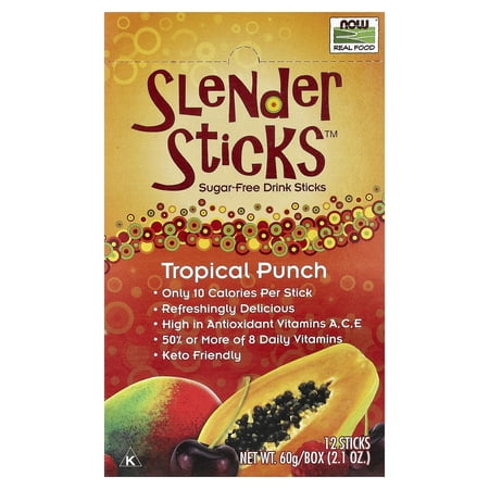 Now Foods Drink Mix, Tropical Punch, 2.1 Oz, 12 Sticks, 1 Count