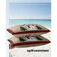 thumbnail image 4 of Pack of 2 Outdoor Pillow Covers, Christmas Sowman Vintage Wood Grain Waterproof Square Throw Pillowcase Cushion Decorative Pillow Covers for Couch Patio Tent, 20x12 in, 4 of 6