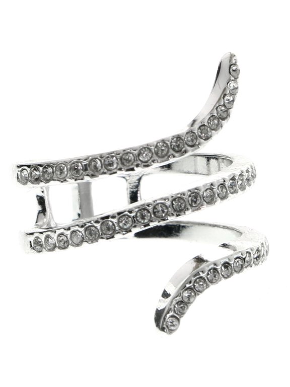 Crystal Sized-Ring Silver-Tone Size 9.00