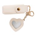 thumbnail image 3 of 2 Piezas Cuero Chapstick Suppilón La Llave La Llave Del Espejo Del Corazón Cadena Llave para La (beige), 3 of 7