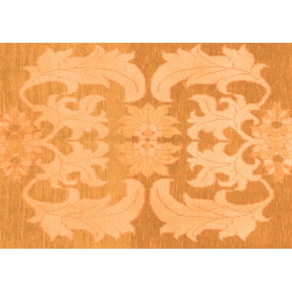 Ahgly Company Indoor Rectangle Oriental Orange Modern Area Rugs, 6' x 9'