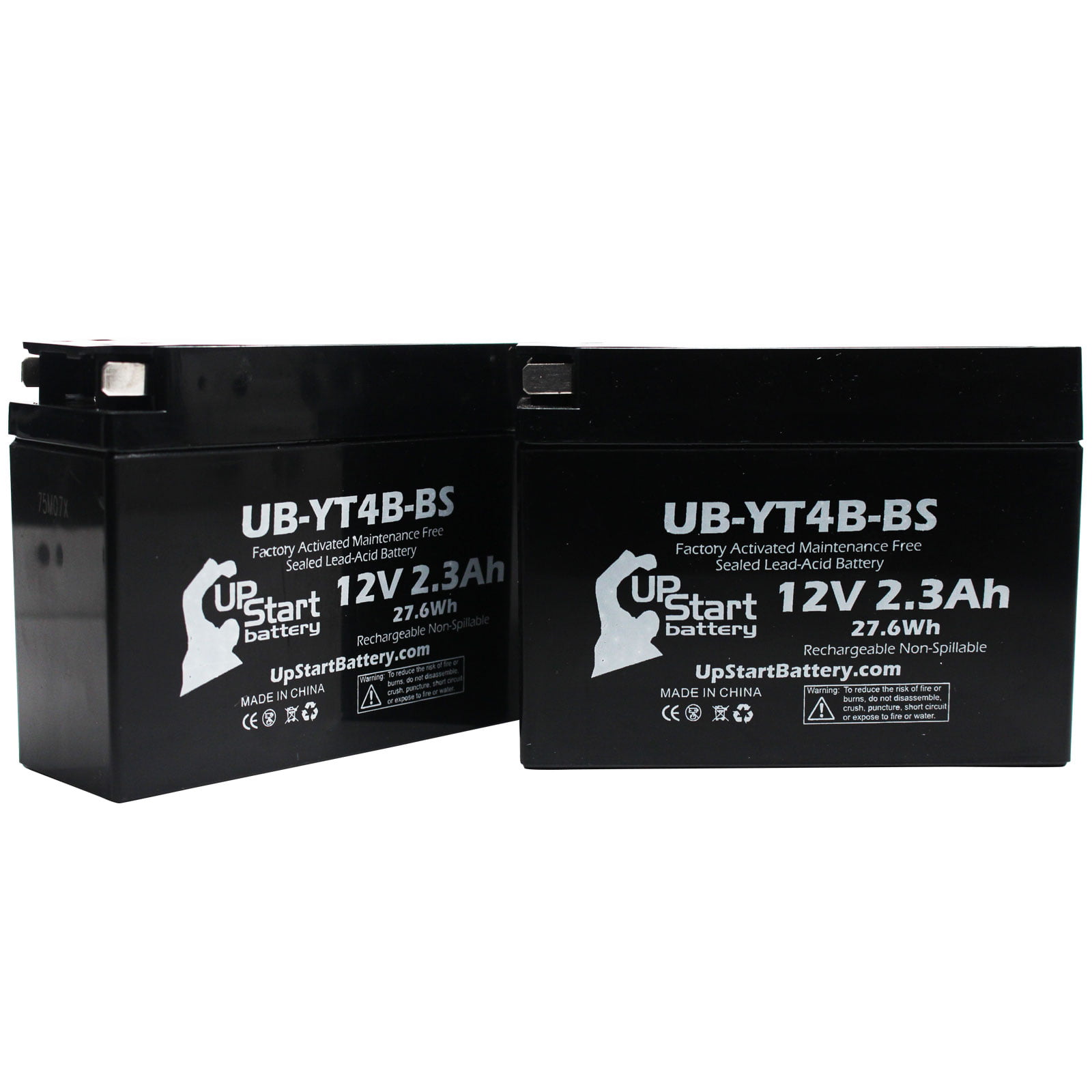 Replacement for 2006 Yamaha TTR50E 50CC Factory Activated 2.3Ah UB-YT4B-BS Motorcycle Battery 12V Maintenance Free