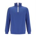 thumbnail image 4 of Beugl Mens Shirts Clearance, Mens Casual Long Sleeve Quarter Zip Pullover Shirt Pullover Men's Plunging Sleeve Pullover Golf Shirts for Men, Polo Shirts for Men Blue XL, 4 of 6
