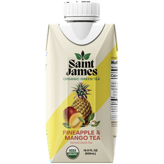 Saint James Iced Tea | Organic Green Tea | Organic, Non-GMO Green Tea, 12  Pack (16.9oz each) (Variety)