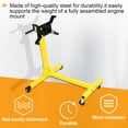 thumbnail image 3 of Kojem Rotating Engine Stand 1000 LBS Auto Truck Motor Hoist Dolly Mover Jack with Caster Wheels 360 Degree Rotating Head Caster Wheels Adjustable Arms Auto Repair Rebuild Jack - Yellow Finish, 3 of 11