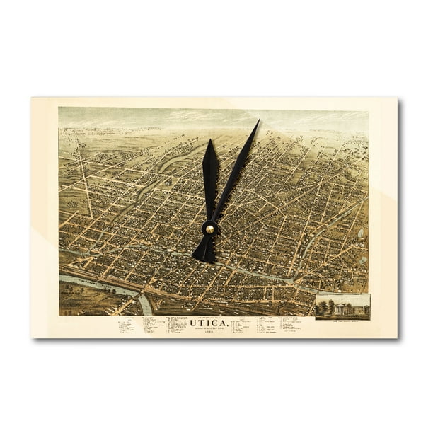 utica new york panoramic map acrylic wall clock walmart utica ny