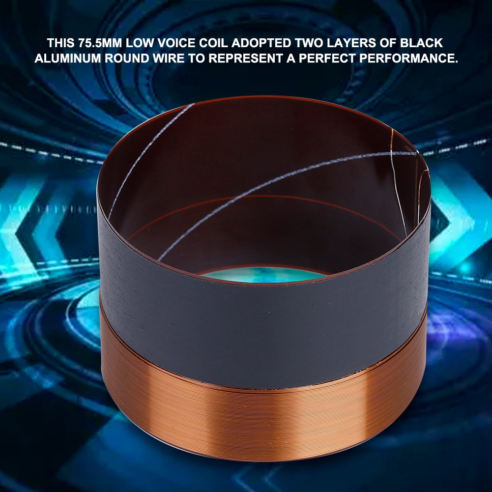 Ausla 75.5mm Bass Speaker Voice Coil Woofer 2-Layer Black Aluminum