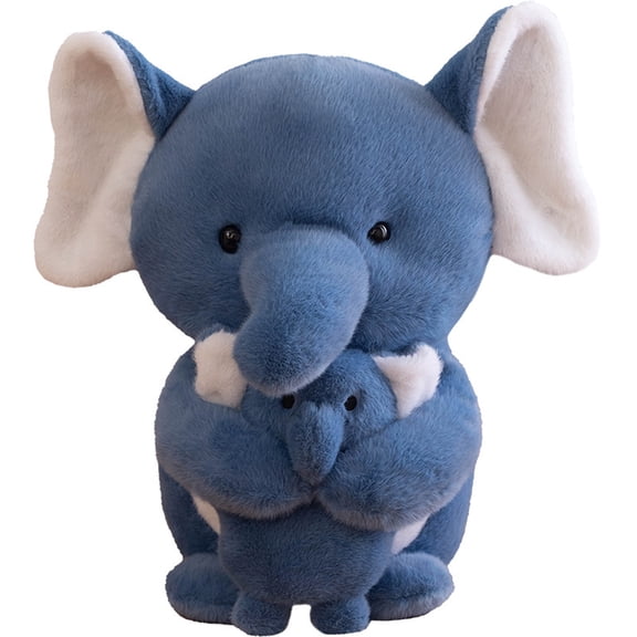 Elephant Plush Toy Set Soft Stuffed Animal Parent and Baby Elephant Doll Cuddly Huggable Plushie for Kids and Adults Gift