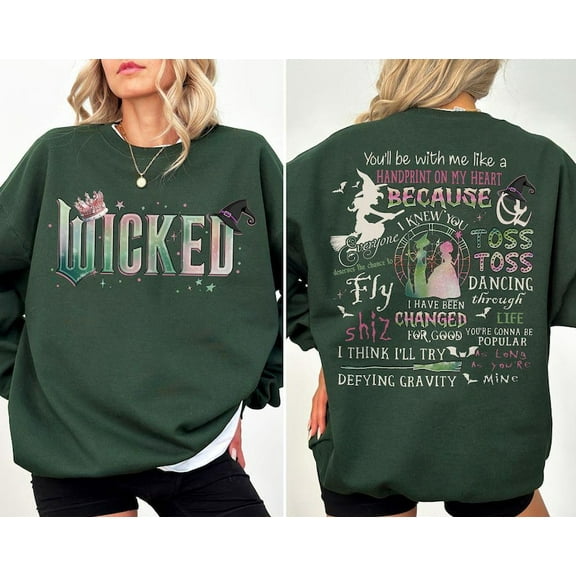 Wicked Quotes Printed Sweatshirt | Vintage Witch Friendship Graphic Pullover